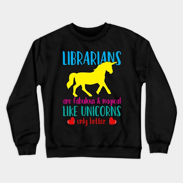 Librarian Unicorn Crewneck Sweatshirt by CreativeGiftShop